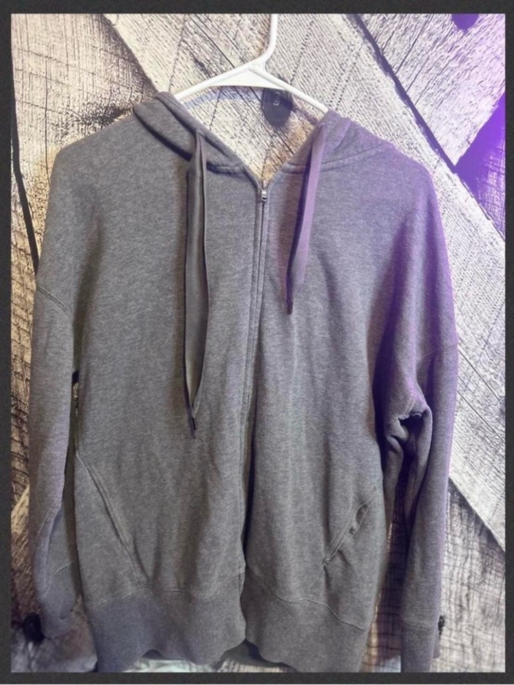 aerie Men's Charcoal Gray Full-Zip Hooded Sweater